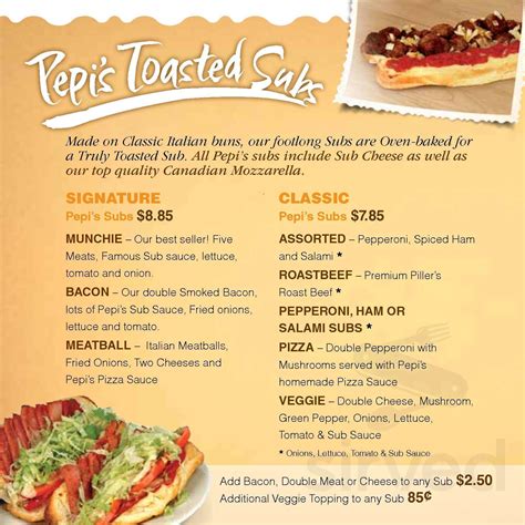 Pepi's pizza - Satisfy your pizza and pasta cravings with us at Pepe's Pizza on Eramosa Rd E, Somerville! Where dishes are prepared with the finest ingredients then cooked to perfection by our skilled team.